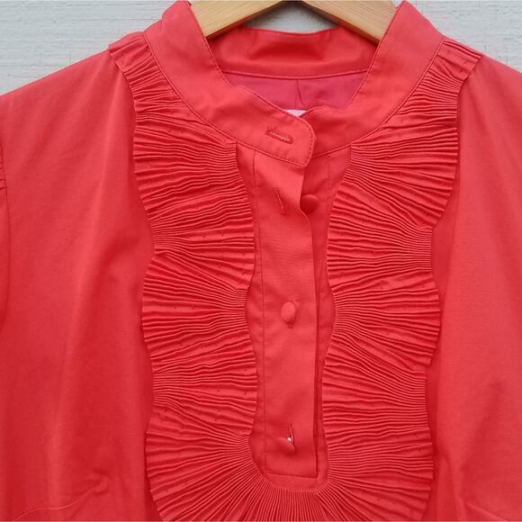 Eliza J | Short Sleeve Button Down Ruffle Dress 6 - Picture 6 of 8